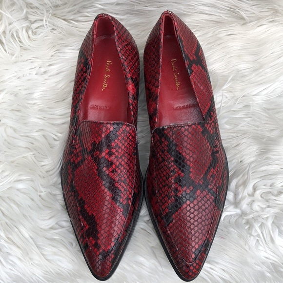 NWOB Paul Smith Janell Loafer Red Snake-Effect Leather Women's 7 US Shoes - Picture 4 of 9